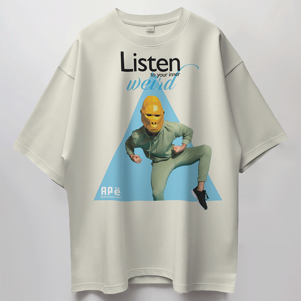 ApeLabs Unisex Tshirt Oversized- Sandstone